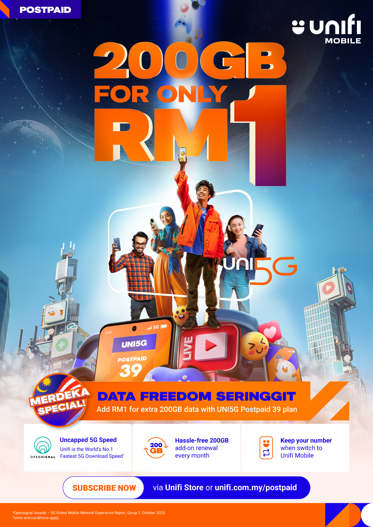 UNIFI MOBILE OFFERS 200GB 5G DATA FOR RM1 A MONTH Telekom Malaysia unifi-mobile-offers-200gb-5g-data-for-rm1-a-month-telekom-malaysia